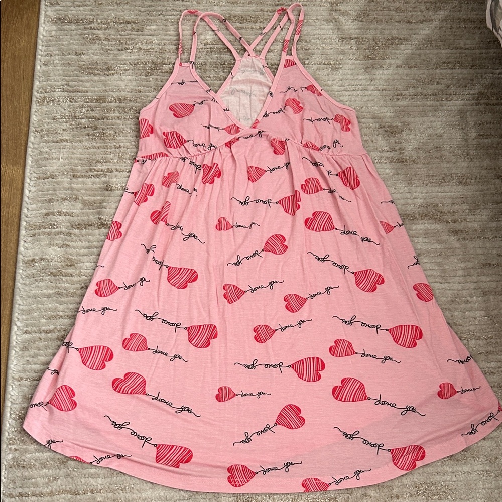 Forever 21 Pink Heart Print Nightgown